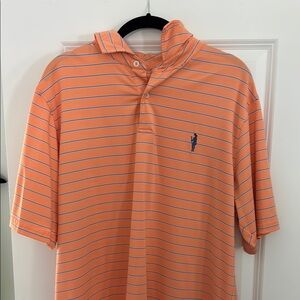 Orange Striped Cassique FG Tech Polo Shirt
